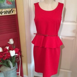 Charter Club red peplum dress size 8 petite New